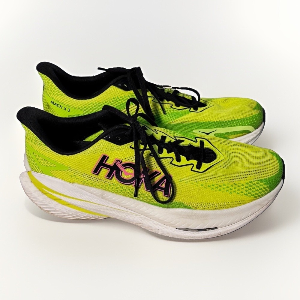 Hoka Mach X 3 1168720-NNHK Sneakers Men's US 11D Neon Citrus Lime Running Shoes